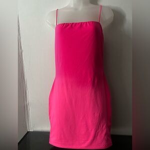 Hot Pink Spaghetti Strap Mini Dress